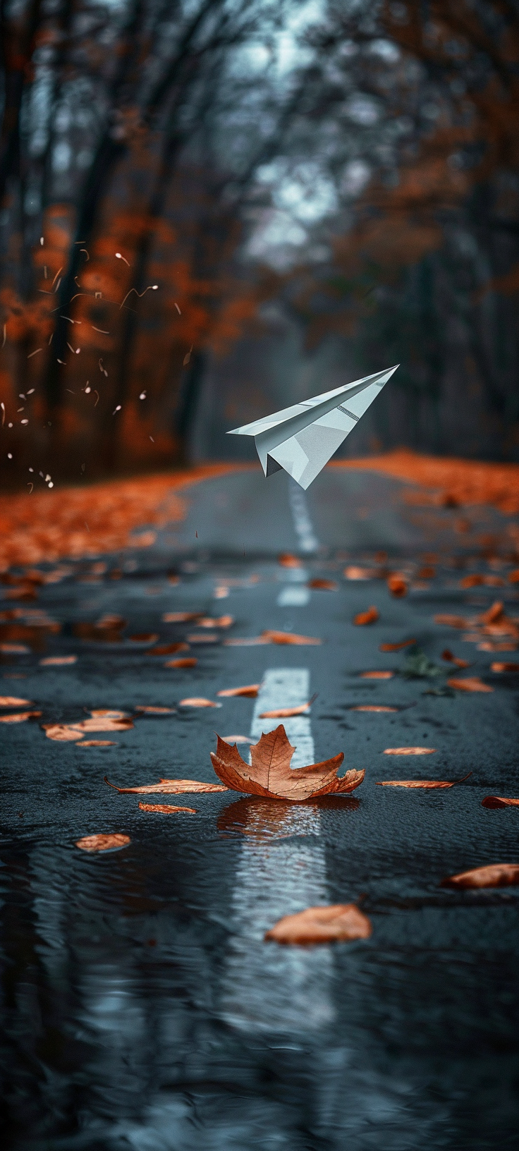 Paper airplane flying-Mobile wallpaper